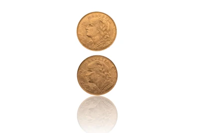 2 monete, dieci franchi svizzeri - Asta Preziosi