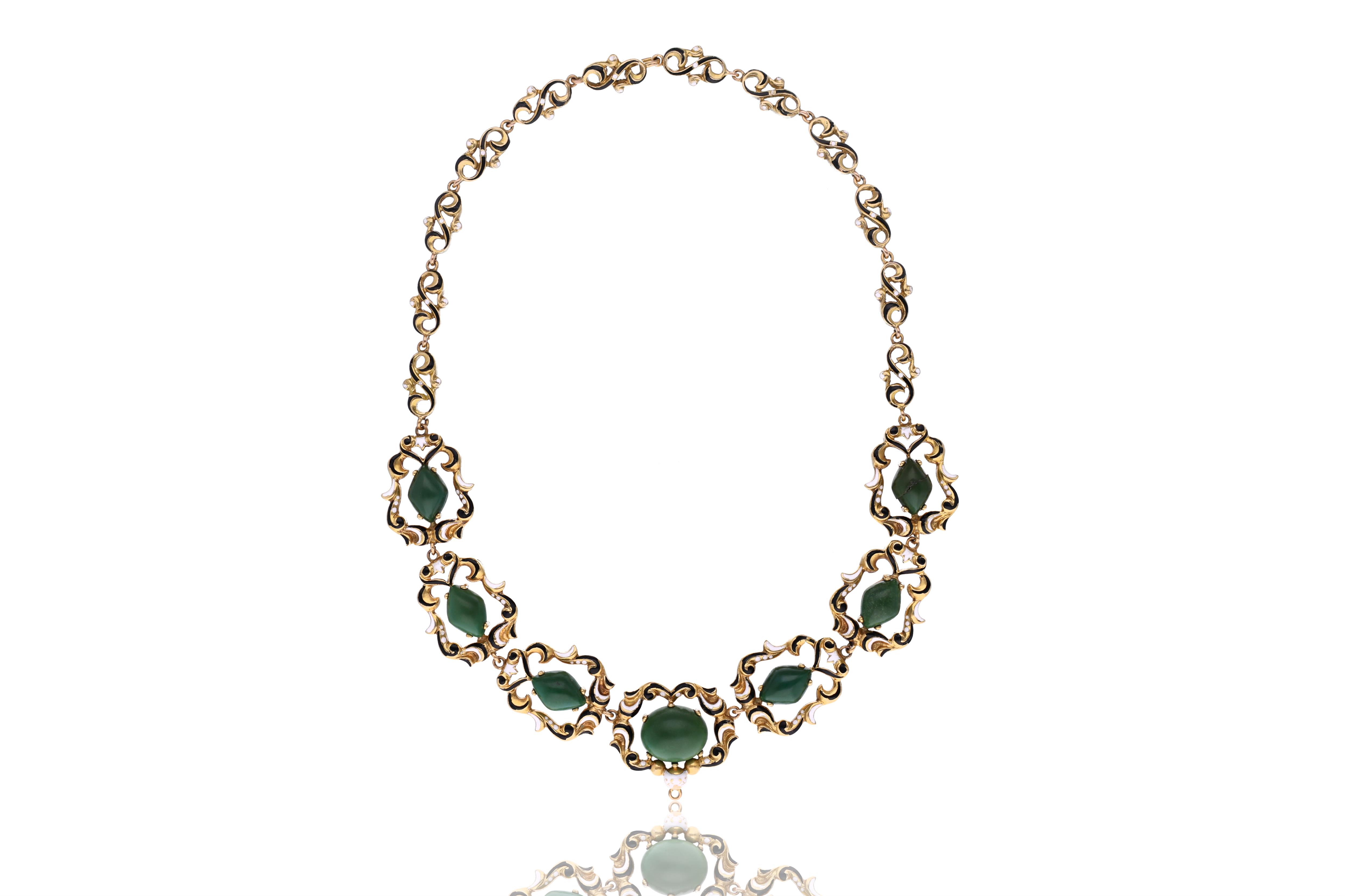 Collana con pietre e smalti - Asta Preziosi
