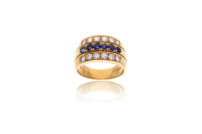 Anello con zaffiri e diamanti - Asta Preziosi Anello con zaffiri e diamanti - Asta Preziosi
