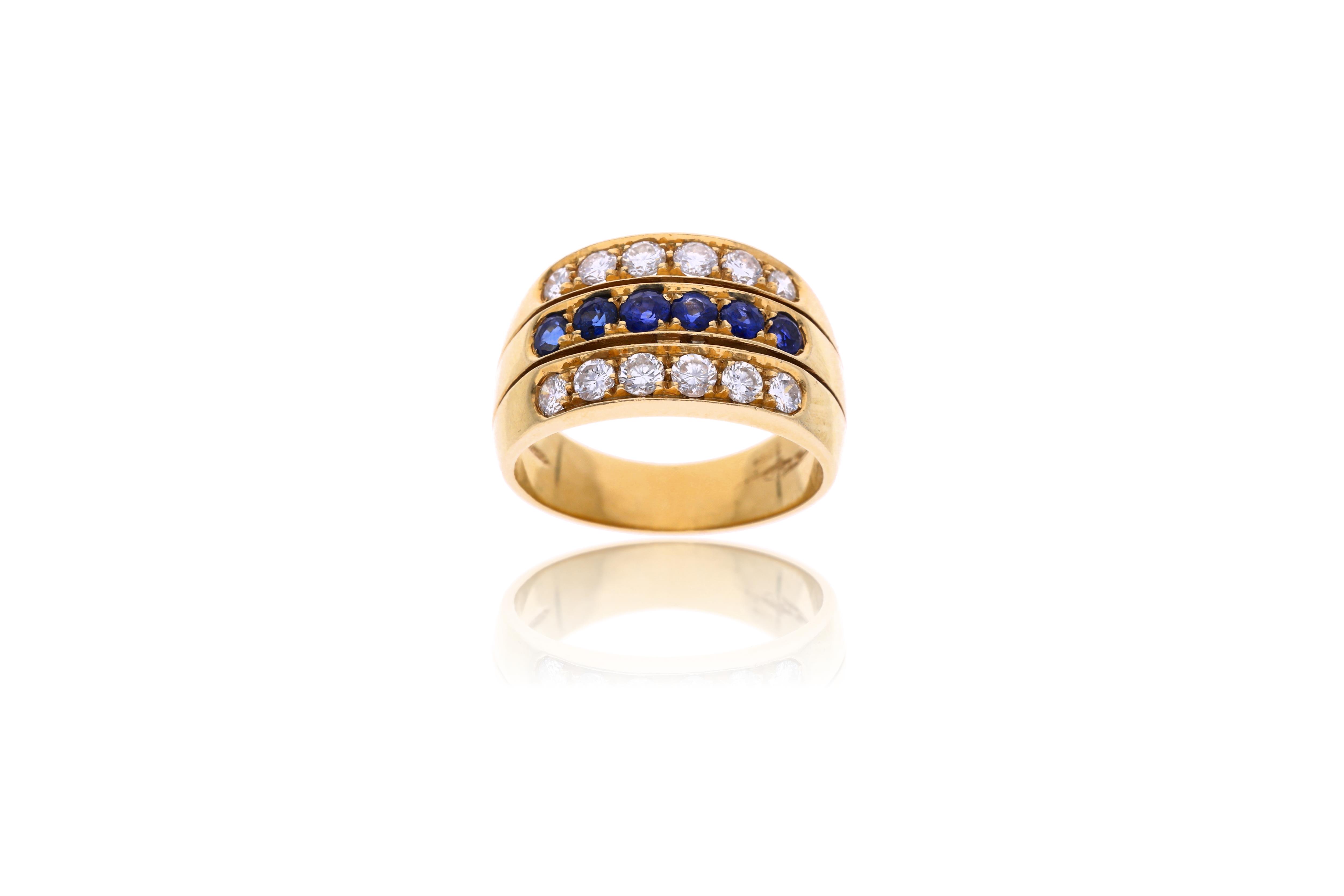 Anello con zaffiri e diamanti - Asta Preziosi