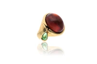 Anello con essonite e cromo tormalina - Asta Preziosi