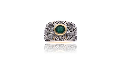 Anello con diamanti e pietra - Asta Preziosi