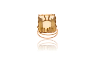 Anello con quarzo citrino - Asta Preziosi