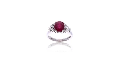 Anello con pietra e diamanti - Asta Preziosi