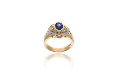 Anello con zaffiro e diamanti - Asta Preziosi
