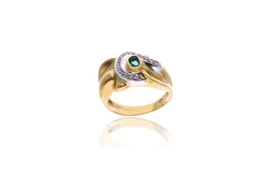 Anello con diamanti e smeraldo - Asta Preziosi