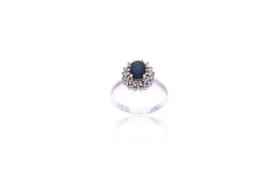 Anello con diamanti e zaffiro - Asta Preziosi