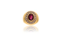 Anello con tormalina e diamanti - Asta Preziosi