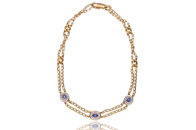 Chimento, collana con diamanti e zaffiri - Asta Preziosi