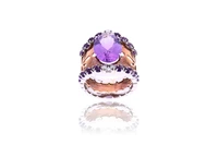 Anello con ametiste e diamanti - Asta Preziosi Anello con ametiste e diamanti - Asta Preziosi