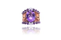 Anello con ametiste e diamanti - Asta Preziosi Anello con ametiste e diamanti - Asta Preziosi