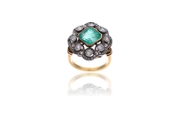 Anello con smeraldo e diamanti - Asta Preziosi Anello con smeraldo e diamanti - Asta Preziosi