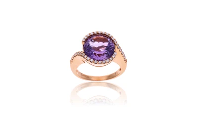 Anello con diamanti e ametista - Asta Preziosi Anello con diamanti e ametista - Asta Preziosi