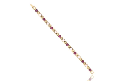 Bracciale con perle d'acqua dolce e rubini - Asta Preziosi Bracciale con perle d'acqua dolce e rubini - Asta Preziosi
