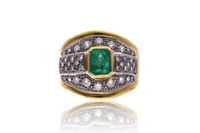 Anello con diamanti e smeraldo - Asta Preziosi Anello con diamanti e smeraldo - Asta Preziosi