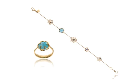 Parure composta da bracciale e anello con pietre - Asta Preziosi Parure composta da bracciale e anello con pietre - Asta Preziosi