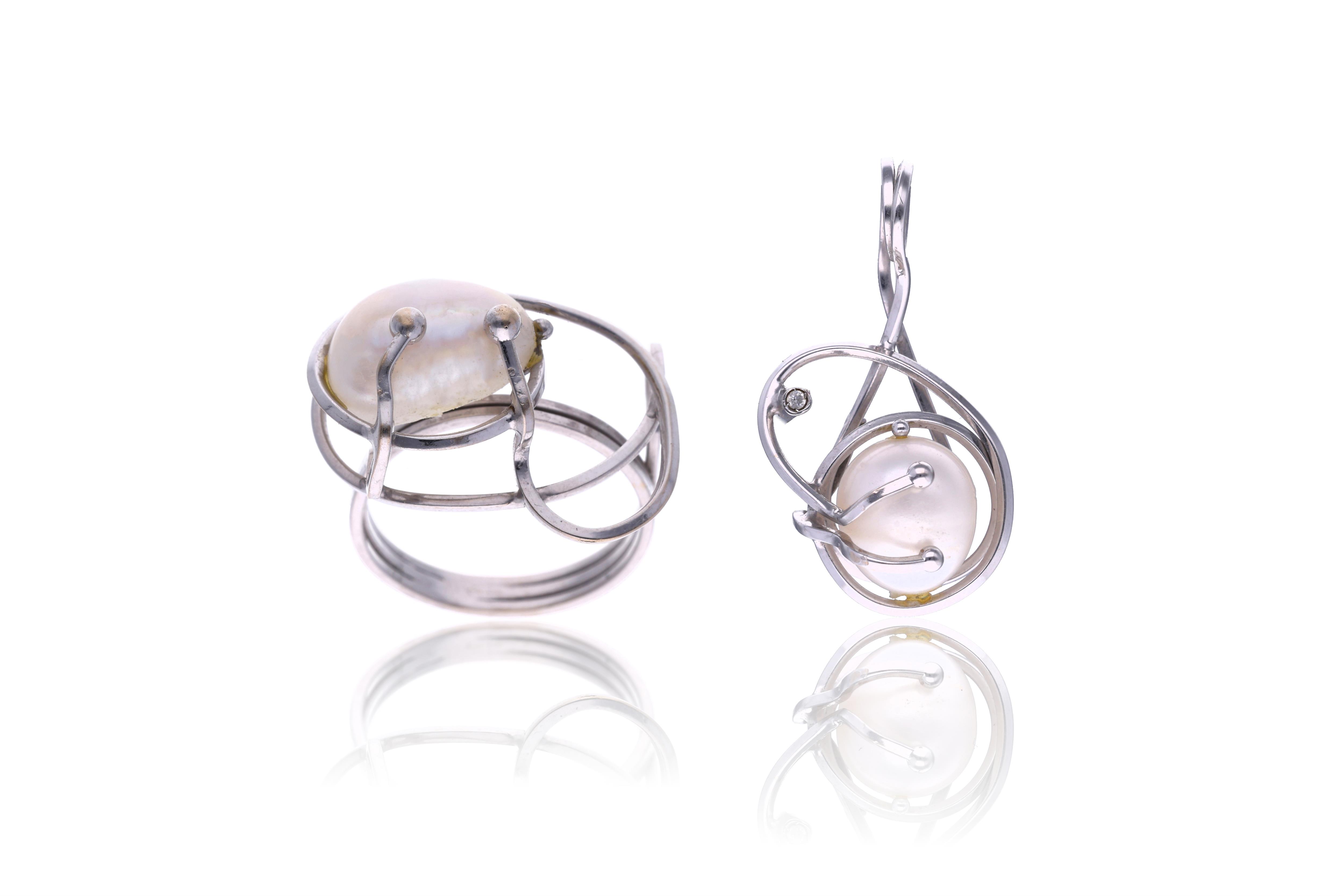 Anello e ciondolo con perle e pietre - Asta Preziosi