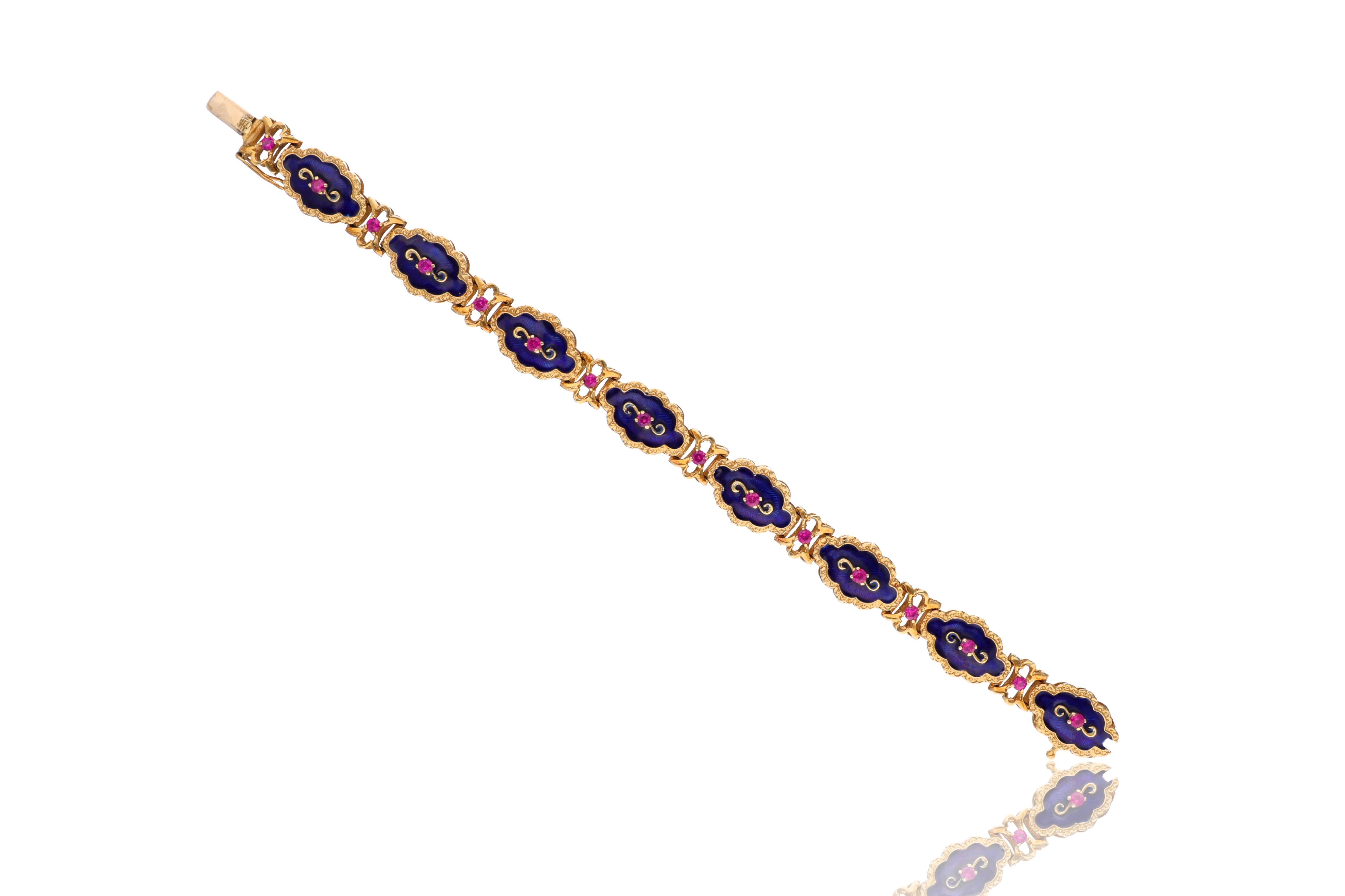 Bracciale con pietre e smalti - Asta Preziosi