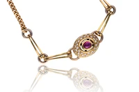 Collana con diamanti e rubino - Asta Preziosi