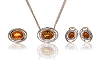 Ponte Vecchio Firenze, parure con diamanti e quarzi citrini - Asta Preziosi