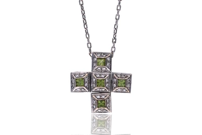 Collana e ciondolo con diamanti e pietre - Asta Preziosi