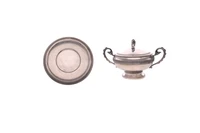 Zuccheriera con coperchio e piattino in argento - Asta Preziosi