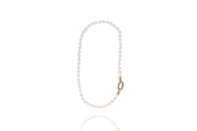 Collana di perle coltivate con diamanti - Asta Preziosi