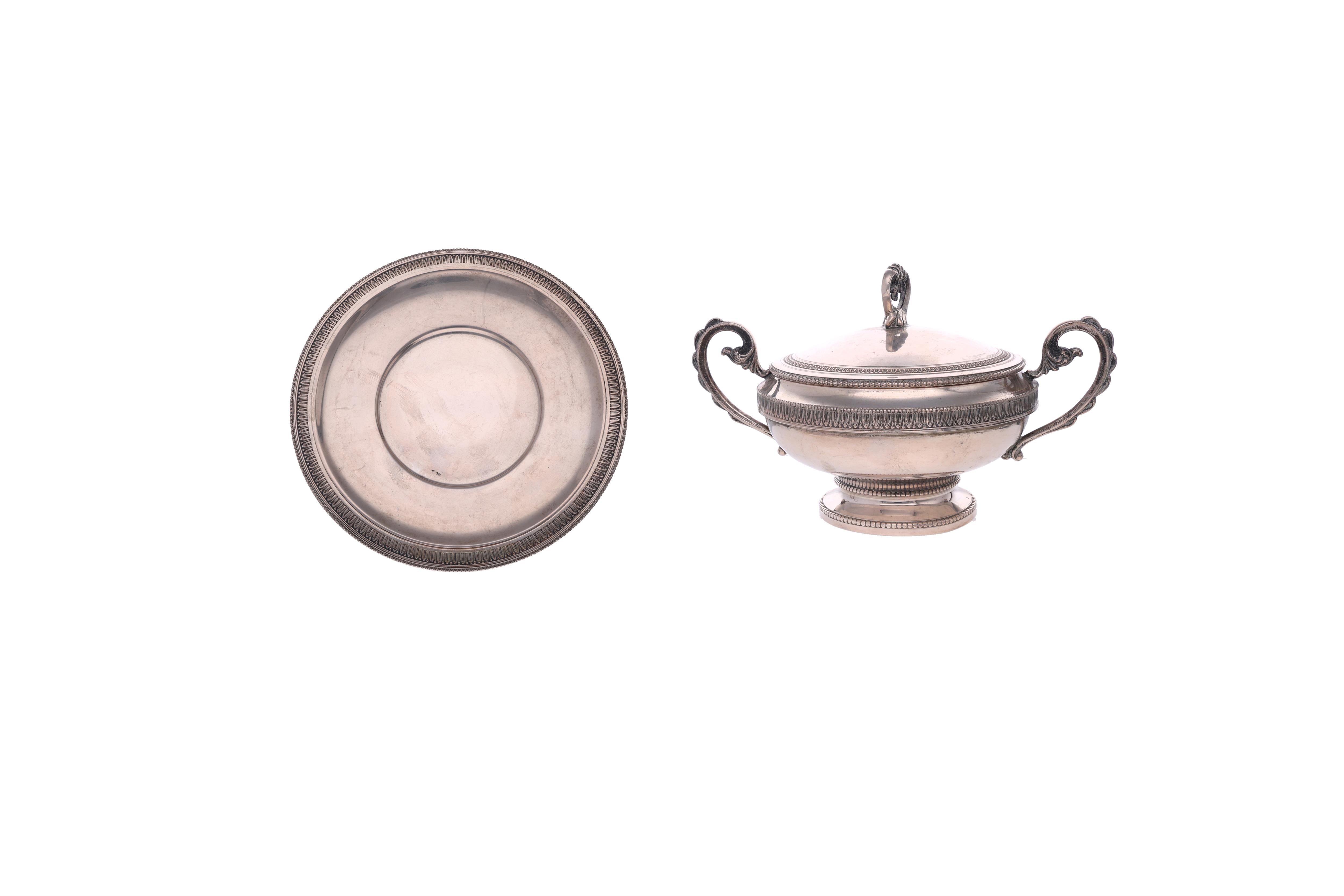 Zuccheriera con coperchio e piattino in argento - Asta Preziosi