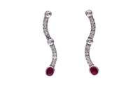 Paio di orecchini con diamanti e rubini - Asta Preziosi