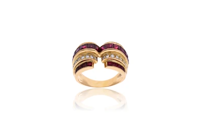 Anello con diamanti e rubini - Asta Preziosi