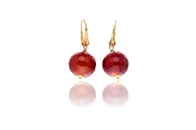 Paio di orecchini con corniole - Asta Preziosi