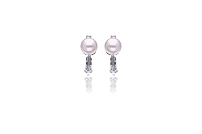 Paio di orecchini con perle coltivate e diamanti - Asta Preziosi