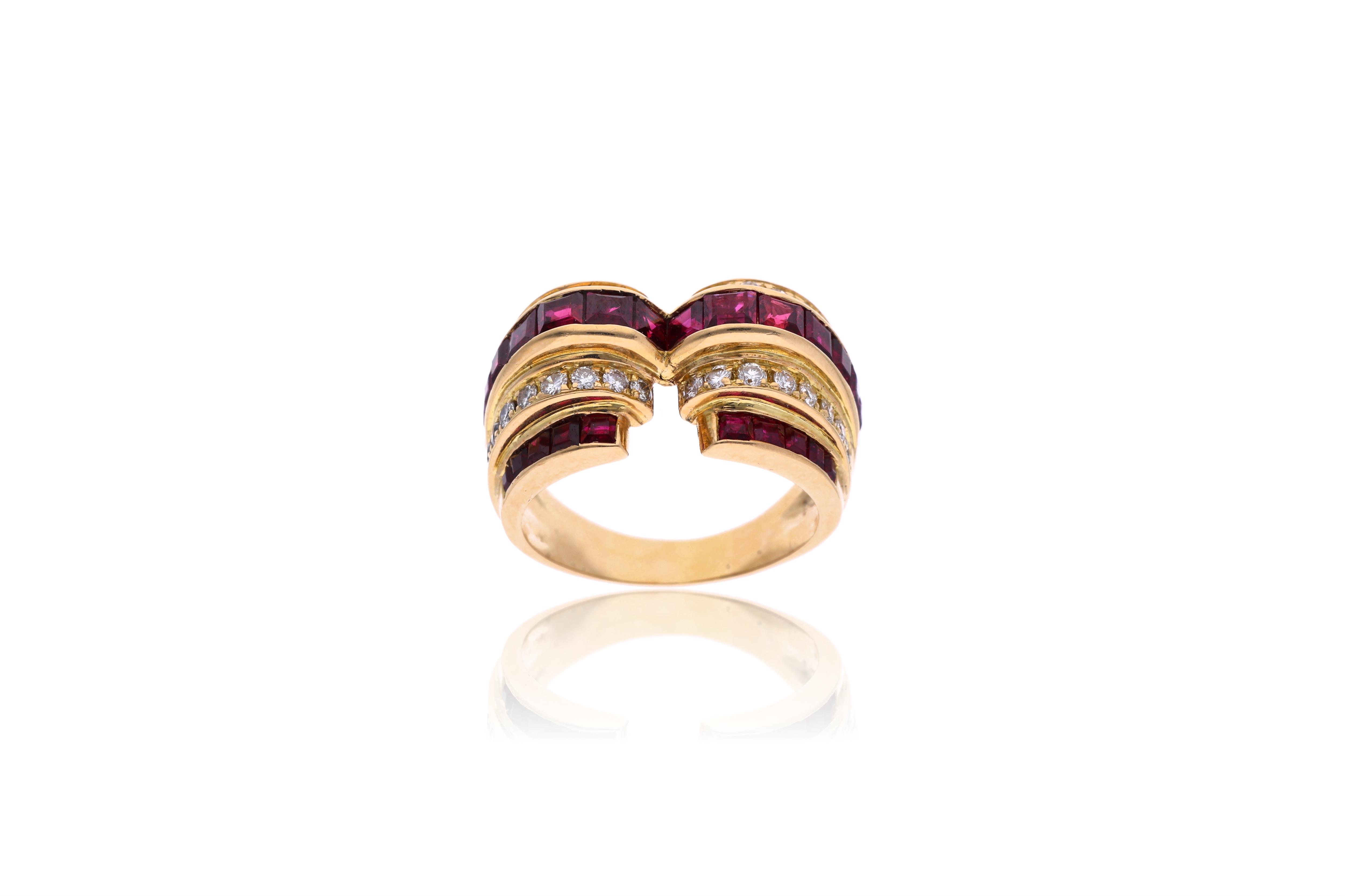 Anello con diamanti e rubini - Asta Preziosi