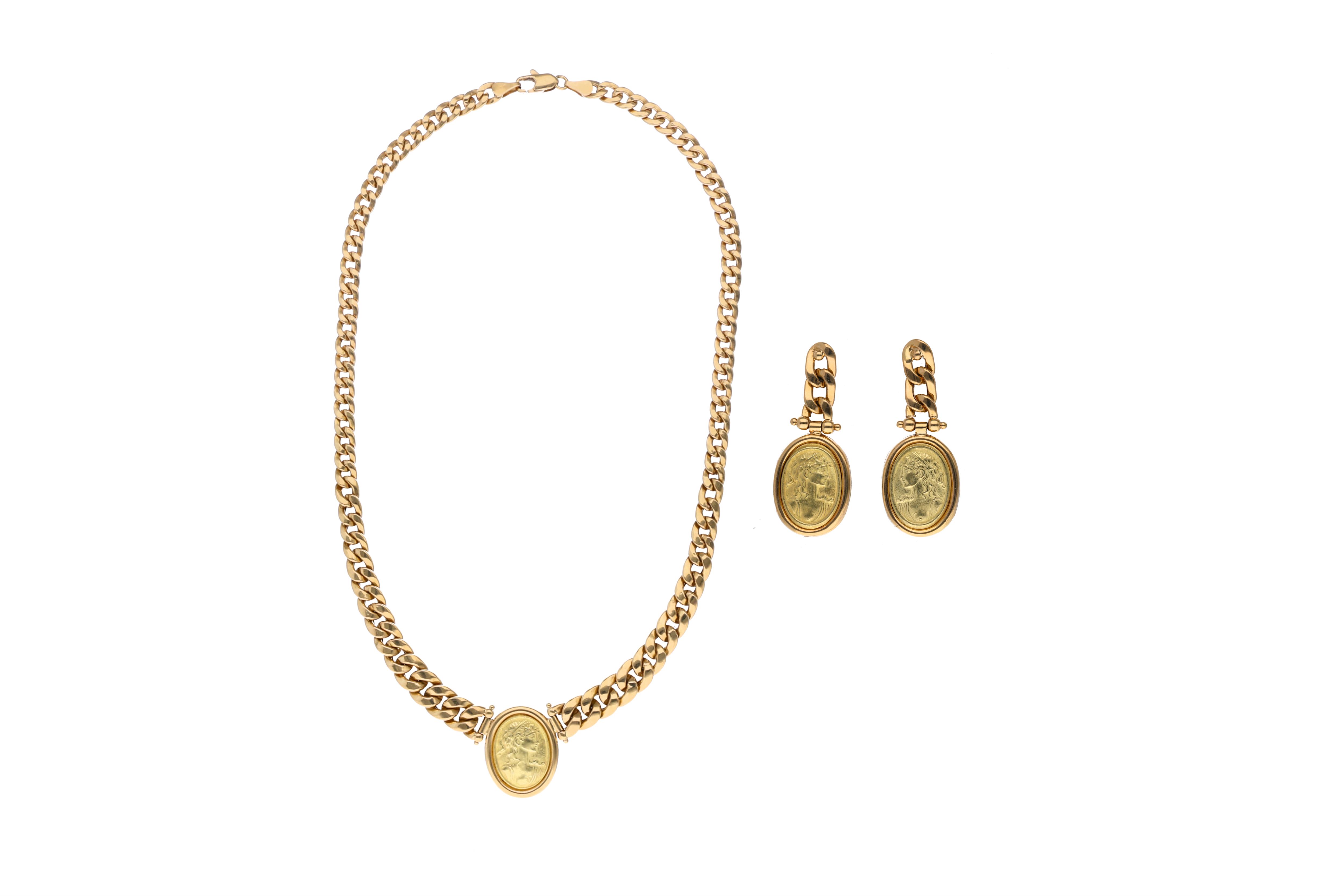 Demi-parure, collana e paio di orecchini in oro - Asta Preziosi