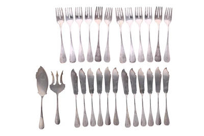 Pellegrini, servizio di posate in argento - Asta Preziosi