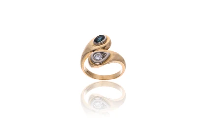 Anello con diamante e pietra - Asta Preziosi