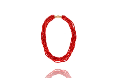 Collana in corallo a sette fili - Asta Preziosi