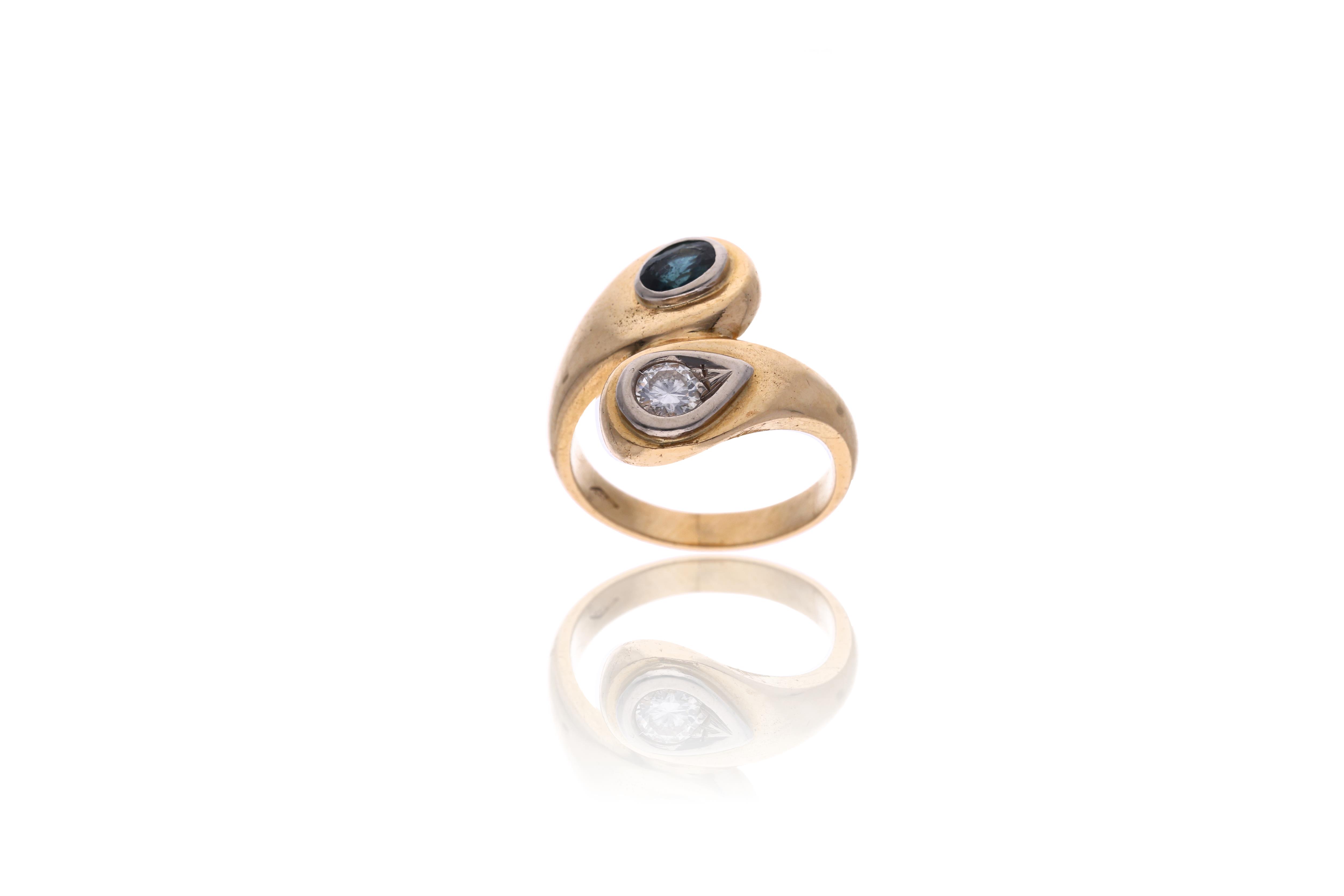 Anello con diamante e pietra - Asta Preziosi