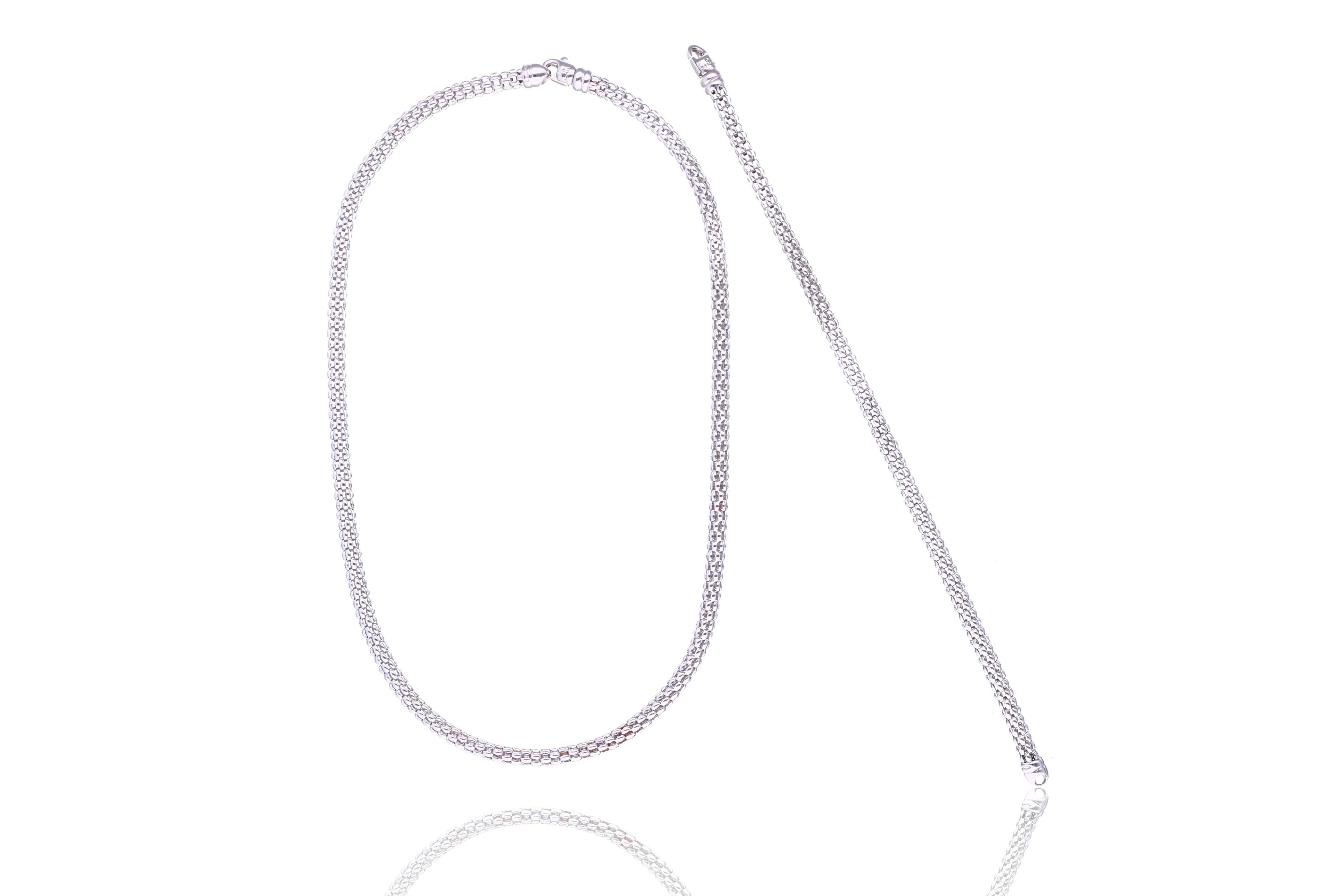 Demi-parure, collana e bracciale in oro bianco - Asta Preziosi