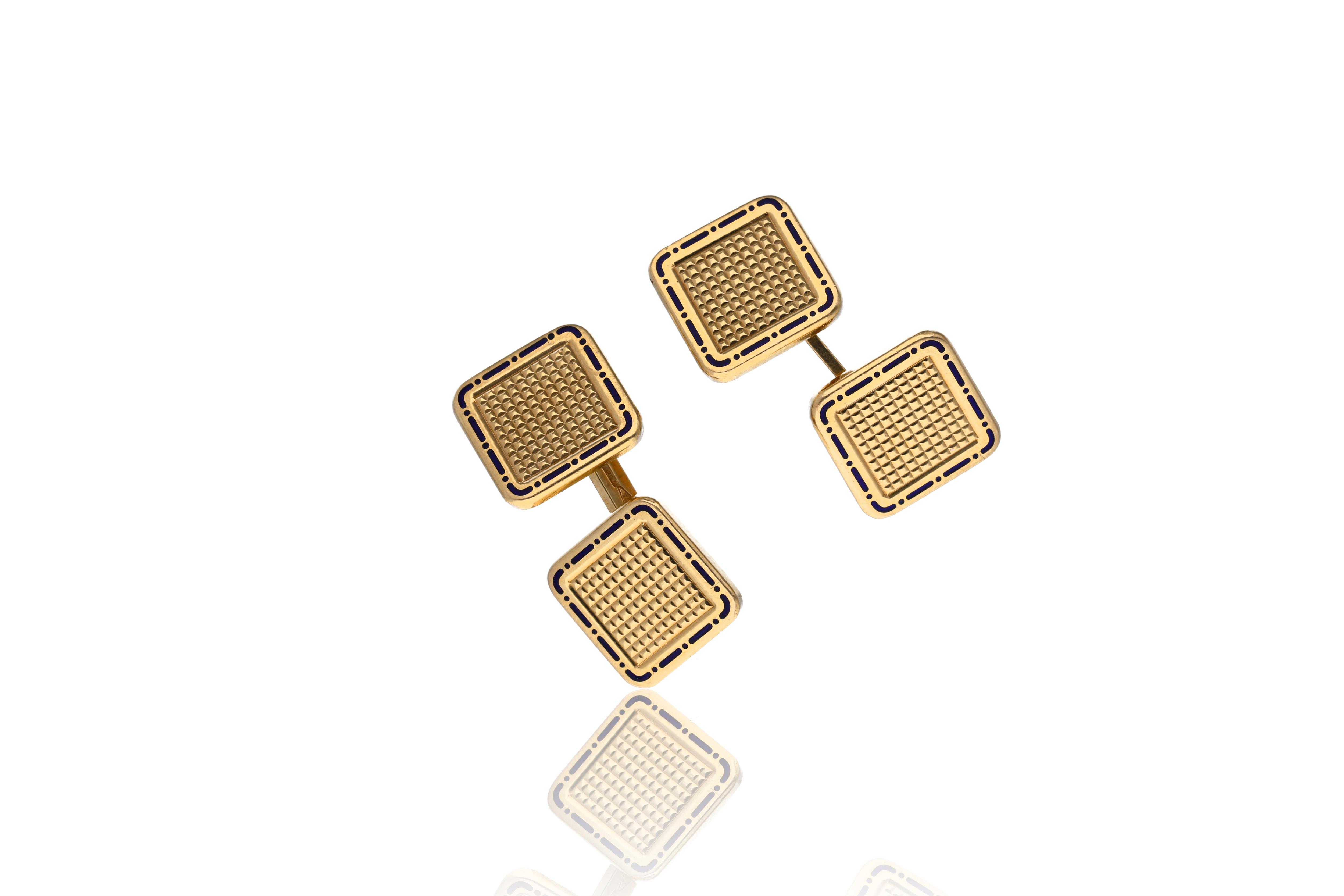 Paio di gemelli con smalti blu - Asta Preziosi