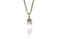 Collana, ciondolo con diamanti e perle coltivate - Asta preziosi