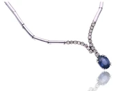 Collana con zaffiro e diamanti - Asta preziosi