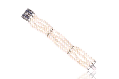 Bracciale a quattro fili di perle - Asta preziosi