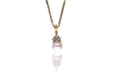 Collana, ciondolo con diamanti e perle coltivate - Asta preziosi