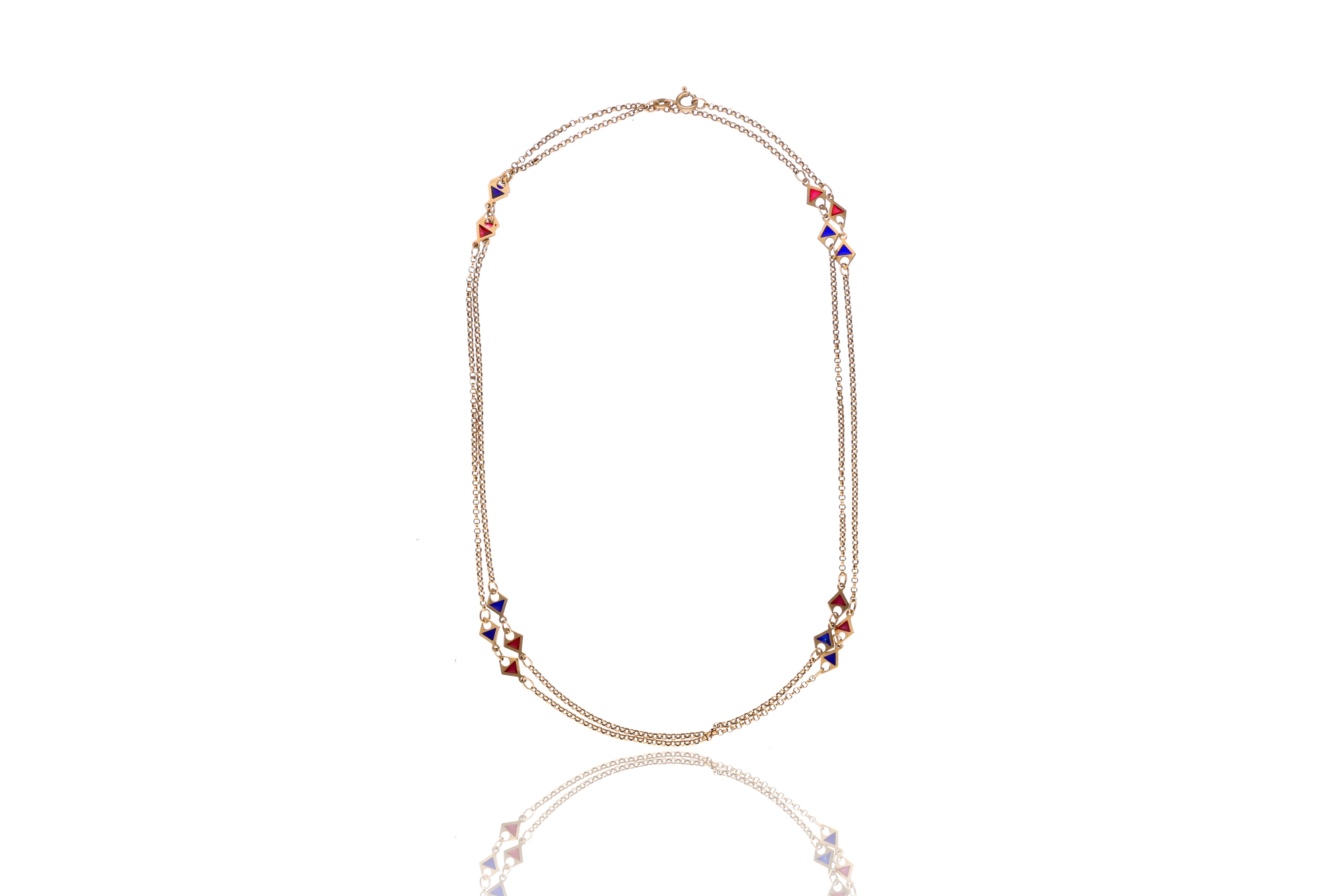 Collana con smalti in oro - Asta preziosi