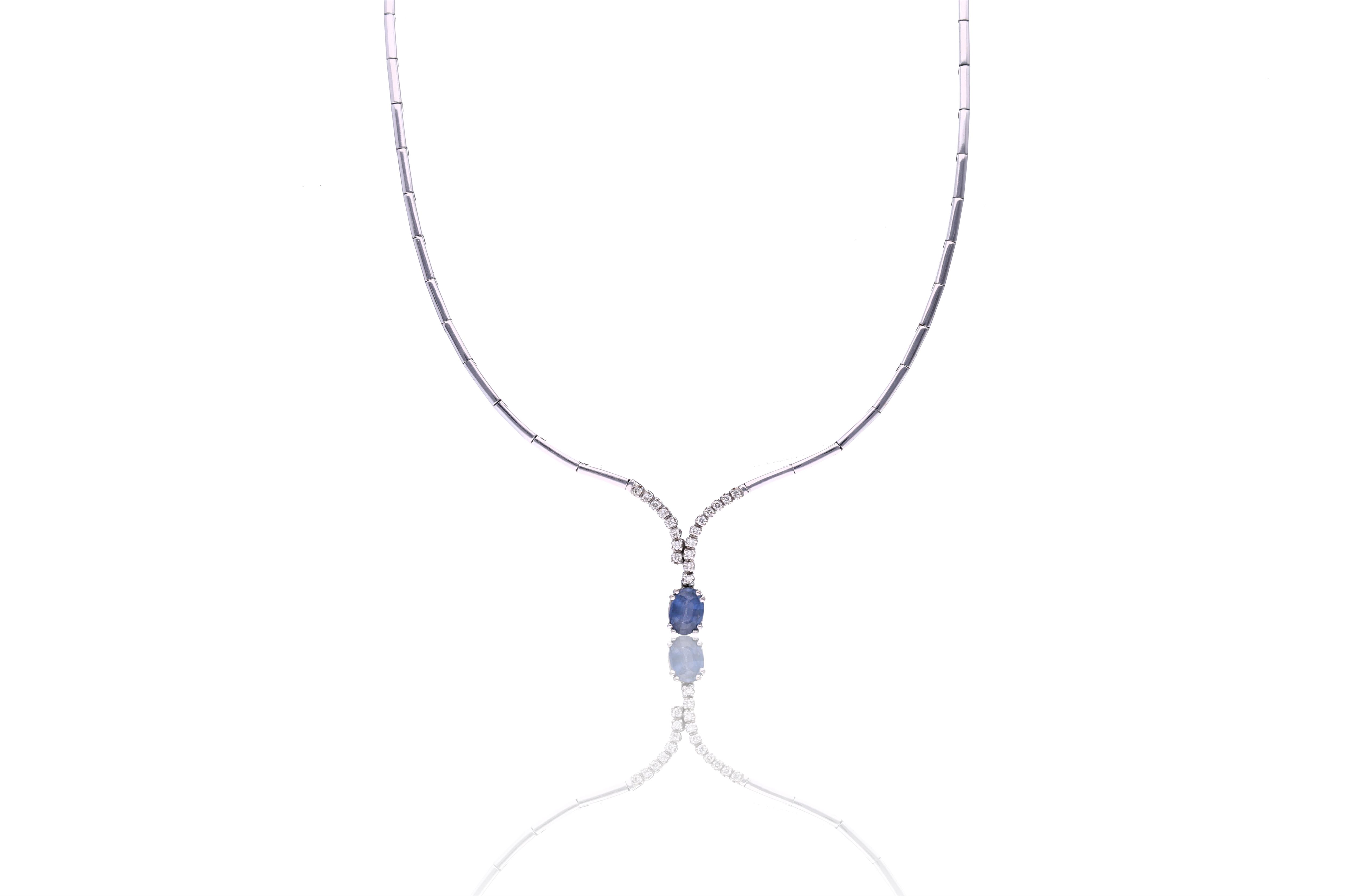 Collana con zaffiro e diamanti - Asta preziosi