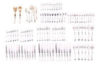 Servizio di posate, in stile inglese, in argento 800 - Asta Preziosi