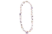 Collana di perle acqua dolce, corallo, quarzi, granati e pietre - Asta Preziosi