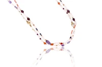Collana di perle acqua dolce, corallo, quarzi, granati e pietre - Asta Preziosi