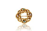 Spilla con smeraldi e diamanti - Asta Preziosi